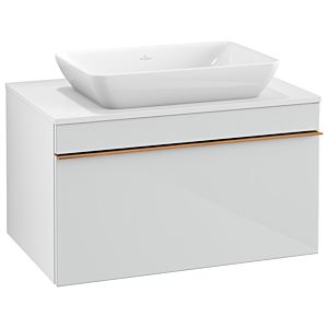 Venticello Villeroy et Boch vasque A94505RE 75,7 x 43,6 x 50,2 cm, poignée cuivre, verre Glossy White