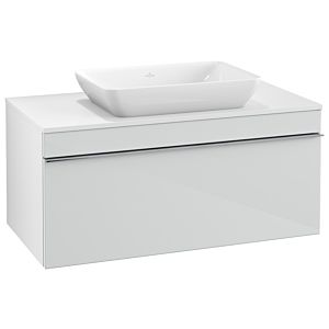Villeroy und Boch Venticello Waschtisch-Unterschrank A94601RE 95,7 x 43,6 x 50,2 cm, Waschtisch mittig, Griff Chrom, Glass Glossy White