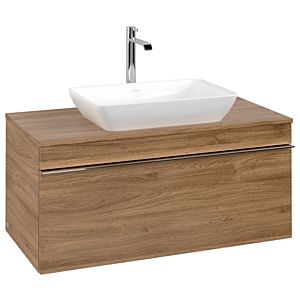 Venticello Villeroy et Boch vasque A94601RH 95,7x43,6x50,2cm, centre vasque, poignée chrome, Kansas Oak