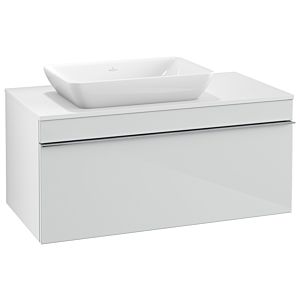 Villeroy and Boch Venticello vanity unit A94701RE 95.7 x 43.6 x 50.2 cm, vanity unit left, handle chrome, glass Glossy White