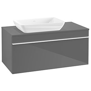 Villeroy and Boch Venticello vanity unit A94702FP 95.7 x 43.6 x 50.2 cm, vanity left, handle white, Glossy Grey
