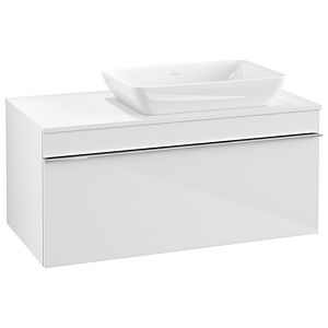 Venticello Villeroy et Boch vasque A94801DH 95,7 x 43,6 x 50,2 cm, lavabo à droite, poignée chromée, Glossy White