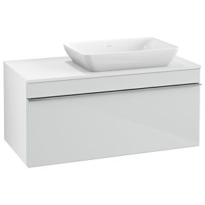 Venticello Villeroy et Boch vasque A94801RE 95,7 x 43,6 x 50,2 cm, lavabo à droite, poignée chromée, verre Glossy White