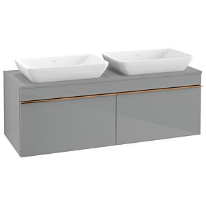 Villeroy and Boch Venticello vanity unit A94905RA 125.7 x 43.6 x 50.2 cm, handle copper, glass Glossy Grey