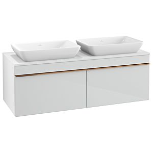 Venticello Villeroy et Boch vasque A94905RE 125,7 x 43,6 x 50,2 cm, poignée cuivre, verre Glossy White