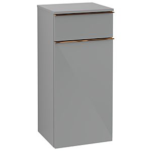 Villeroy and Boch Venticello side cabinet A95005RA 40.4 x 86.6 x 37.2 cm, left, handle copper, glass Glossy Grey