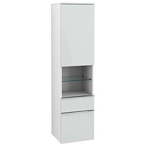 Villeroy und Boch Venticello Hochschrank A95201RE 40,4 x 154,6 x 37,2 cm, links, Griff Chrom, Glass Glossy White