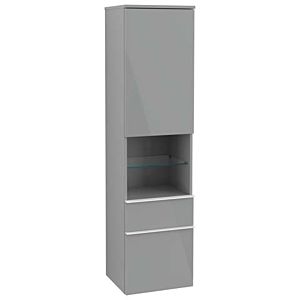 Villeroy und Boch Venticello Hochschrank A95202RA 40,4 x 154,6 x 37,2 cm, links, Griff White, Glass Glossy Grey