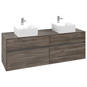 Villeroy and Boch Collaro vanity unit C05200RK 160x54.8x50cm, for 2 Basin Fixing Kit , Stone Oak