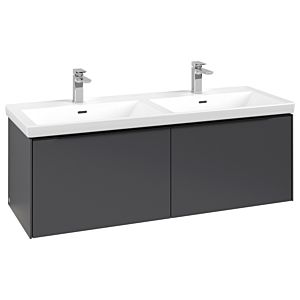 Villeroy und Boch Subway 3.0 Waschtisch-Unterschrank C567L1VR 127,2x42,9x47,8cm, mit LED/Griff Volcano black, graphite