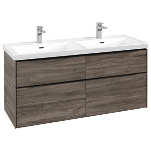 Subway 3.0 Villeroy et Boch vasque C56801RK 127,2x56,6x47,8cm, sans LED / poignée Volcano black, stone oak