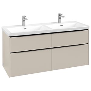 Villeroy and Boch Subway 3.0 vanity unit C568L1VN 127.2x56.6x47.8cm, with LED / handle Volcano black, cashmere gray