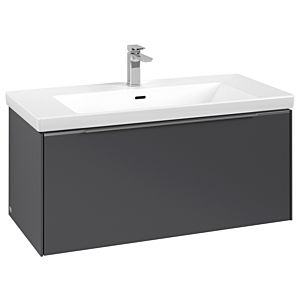 Subway 3.0 Villeroy et Boch vasque C56900VR 97,3x42,9x47,8cm, sans LED / poignée aluminium brillant, graphite