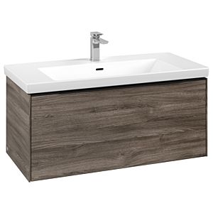 Villeroy and Boch Subway 3.0 vanity unit C56901RK 97.3x42.9x47.8cm, without LED / handle Volcano black, stone oak