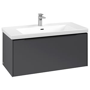 Subway 3.0 Villeroy et Boch vasque C56901VR 97,3x42,9x47,8cm, sans LED / poignée Noir volcan, graphite