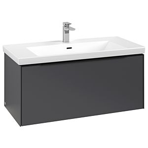 Subway 3.0 Villeroy et Boch vasque C569L1VR 97,3x42,9x47,8cm, avec LED / poignée Noir volcan, graphite