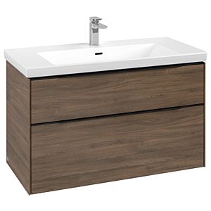 Villeroy and Boch Subway 3.0 vanity unit C57001VH 97.3x57.6x47.8cm, without LED / handle Volcano black, arizona oak
