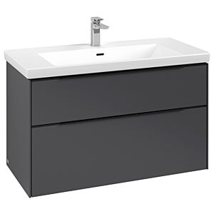 Villeroy und Boch Subway 3.0 Waschtisch-Unterschrank C57001VR 97,3x57,6x47,8cm, ohne LED/Griff Volcano black, graphite