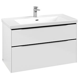 Subway 3.0 Villeroy et Boch vasque C570L1VE 97,3x57,6x47,8cm, avec LED / poignée Noir volcan, blanc brillant
