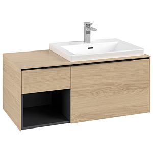 Villeroy und Boch Subway 3.0 Waschtisch-Unterschrank C57101VJ 100,1x42,25x51,6cm, ohne LED/Griff Volcano black, nordic oak