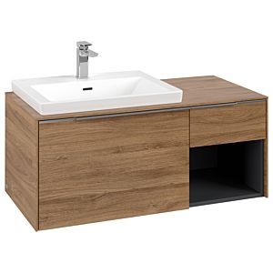 Subway 3.0 Villeroy et Boch vasque C57200RH 100,1x42,25x51,6cm, sans LED / poignée aluminium brillant, chêne kansas