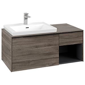 Subway 3.0 Villeroy et Boch vasque C572L1RK 100,1x42,25x51,6cm, avec LED / poignée Volcano noir, chêne pierre