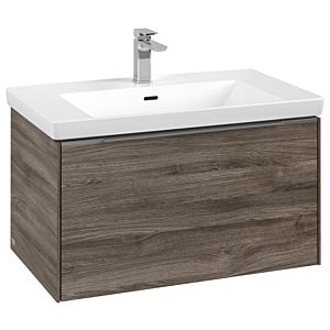 Subway 3.0 Villeroy et Boch vasque C57300RK 77,2x42,9x47,8cm, sans LED / poignée aluminium brillant, chêne pierre