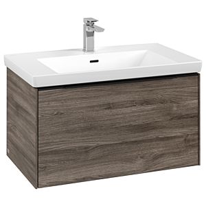 Subway 3.0 Villeroy et Boch vasque C57301RK 77,2x42,9x47,8cm, sans LED / poignée Noir volcan, chêne pierre