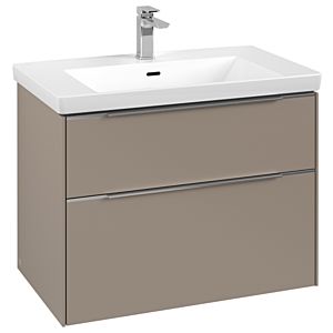 Villeroy and Boch Subway 3.0 vanity unit C57400VM 77.2x57.6x47.8cm, without LED / handle aluminum glossy, taupe