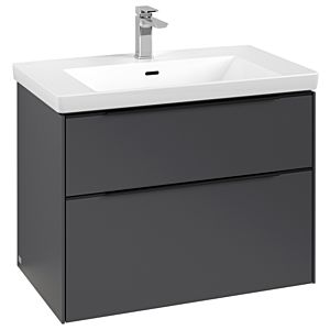 Subway 3.0 Villeroy et Boch vasque C574L1VR 77,2x57,6x47,8cm, avec LED / poignée Noir volcan, graphite