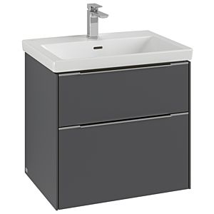 Villeroy und Boch Subway 3.0 Waschtisch-Unterschrank C57602VR 62,2x57,6x47,8cm, ohne LED/Griff monochrom, graphite