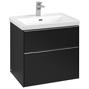 Subway 3.0 Villeroy et Boch vasque C576L0VL 62,2x57,6x47,8cm, avec LED / poignée aluminium brillant, noir volcan