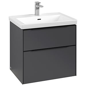Villeroy und Boch Subway 3.0 Waschtisch-Unterschrank C576L1VR 62,2x57,6x47,8cm, mit LED/Griff Volcano black, graphite