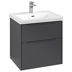 Villeroy und Boch Subway 3.0 Waschtisch-Unterschrank C578L2VR 57,2x57,6x47,8cm, mit LED/Griff monochrom, graphite