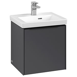 Villeroy und Boch Subway 3.0 Waschtisch-Unterschrank C58101VR 42,3x42,9x37,75cm, Schanier links/Griff Volcano black, graphite
