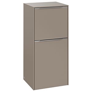 Villeroy et Boch Subway 3.0 armoire latérale C59400VM 40x86x36,2cm, charnière gauche / poignée aluminium brillant, taupe