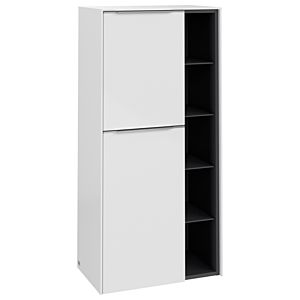 Villeroy and Boch Subway 3.0 center cabinet C59800VE 57.4x120x36.2cm, hinge left / handle aluminum glossy, brilliant white