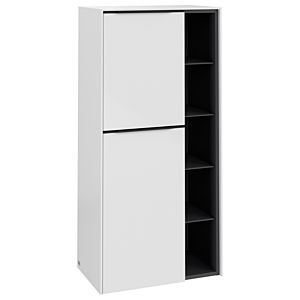Villeroy and Boch Subway 3.0 center cabinet C59801VE 57.4x120x36.2cm, hinge left / handle Volcano black, brilliant white