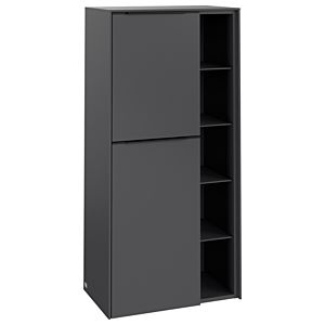 Villeroy and Boch Subway 3.0 center cabinet C59801VR 57.4x120x36.2cm, hinge left / handle Volcano black, graphite