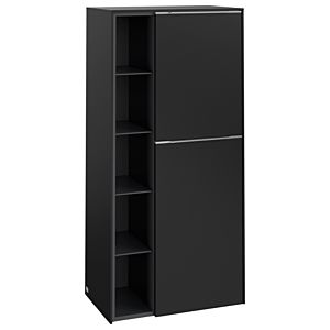 Villeroy et Boch Subway 3.0 meuble central C59900VL 57,4x120x36,2cm, charnière droite / poignée aluminium brillant, noir volcan