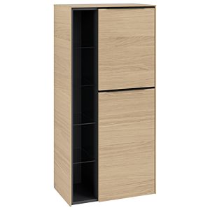 Villeroy und Boch Subway 3.0 Mittelschrank C59901VJ 57,4x120x36,2cm, Schanier rechts/Griff Volcano black, nordic oak