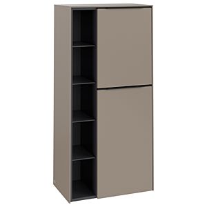 Villeroy and Boch Subway 3.0 center cabinet C59901VM 57.4x120x36.2cm, hinge right / handle Volcano black, taupe