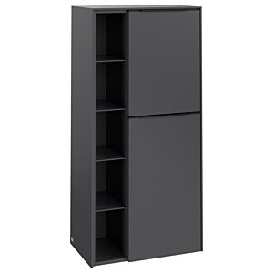 Villeroy und Boch Subway 3.0 Mittelschrank C59901VR 57,4x120x36,2cm, Schanier rechts/Griff Volcano black, graphite