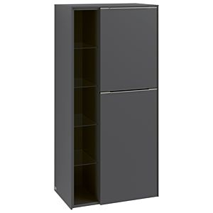 Villeroy und Boch Subway 3.0 Mittelschrank C59902VR 57,4x120x36,2cm, Schanier rechts/Griff monochrom, graphite