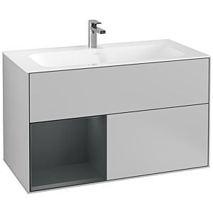 Villeroy et Boch Finion Villeroy et Boch F030HGGJ 99,6x59,1x49,8cm, tablette gauche Midnight Blue Matt Lacquer , gris clair mat