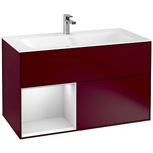 Villeroy et Boch Finion Villeroy et Boch F030MTHB 99,6x59,1x49,8cm, étagère gauche laqué blanc mat, Peony Matt