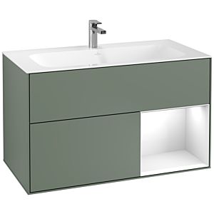 Villeroy and Boch Finion Villeroy and Boch Finion F040GFGM 99.6x59.1x49.8cm, shelf on the right Glossy white lacquer, Olive Matt Lacquer