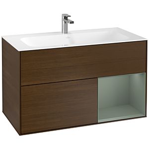 Villeroy et Boch Finion Villeroy et Boch F040GMGN 99,6x59,1x49,8cm, étagère à droite Olive Matt Lacquer , placage Olive Matt Lacquer