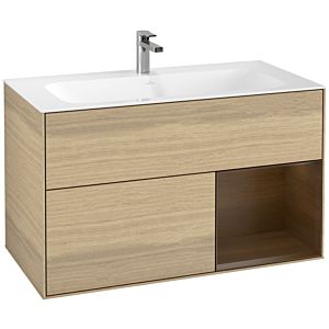 Villeroy et Boch Finion Villeroy et Boch F040GNPC 99,6x59,1x49,8cm, étagère droite placage noyer, Oak Veneer