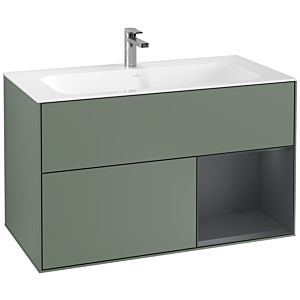 Villeroy and Boch Finion Villeroy and Boch Finion F040HGGM 99.6x59.1x49.8cm, shelf on the right Midnight Blue Matt Lacquer , Olive Matt Lacquer